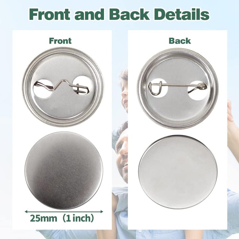 Mostme 300 Sets 1 inch Button Maker Supplies, 25mm Button Supplies Parts Badge Part, Buttons Making Supplies, Includes Metal Pin Back Cover, Metal Shells, Blank Paper&Clear Film - Image 3